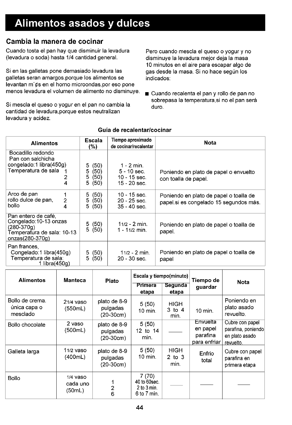 Alimentos asados y dulces, Cambia la manera de cocinar | Kenmore 721.63109 User Manual | Page 42 / 50