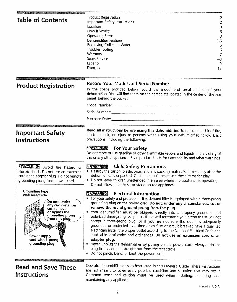 Kenmore 5065 User Manual | Page 2 / 24