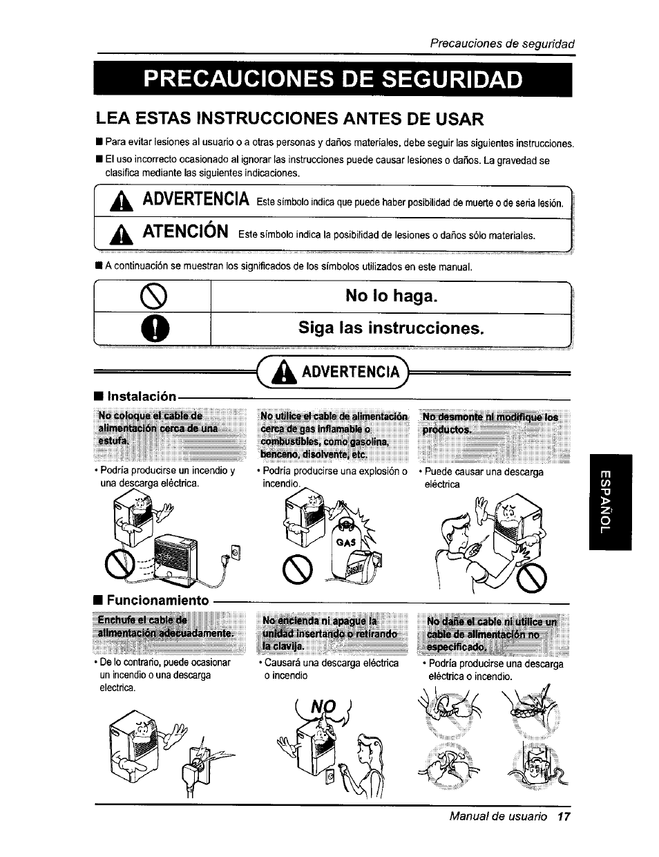 Precauciones de seguridad, Enchufe el cabio de alimentai | Kenmore 580.54701 User Manual | Page 17 / 32