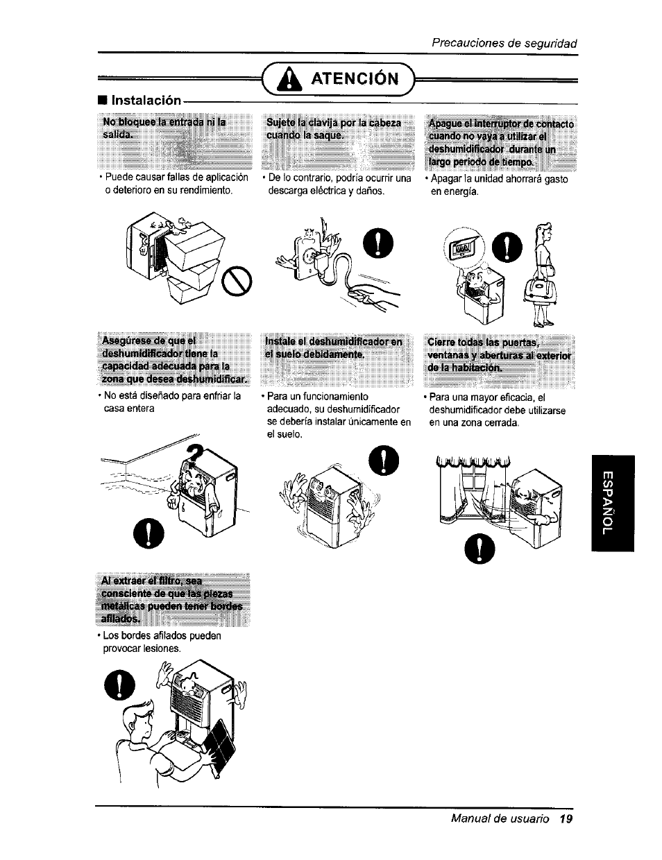 Atención | Kenmore 580.54701 User Manual | Page 19 / 32