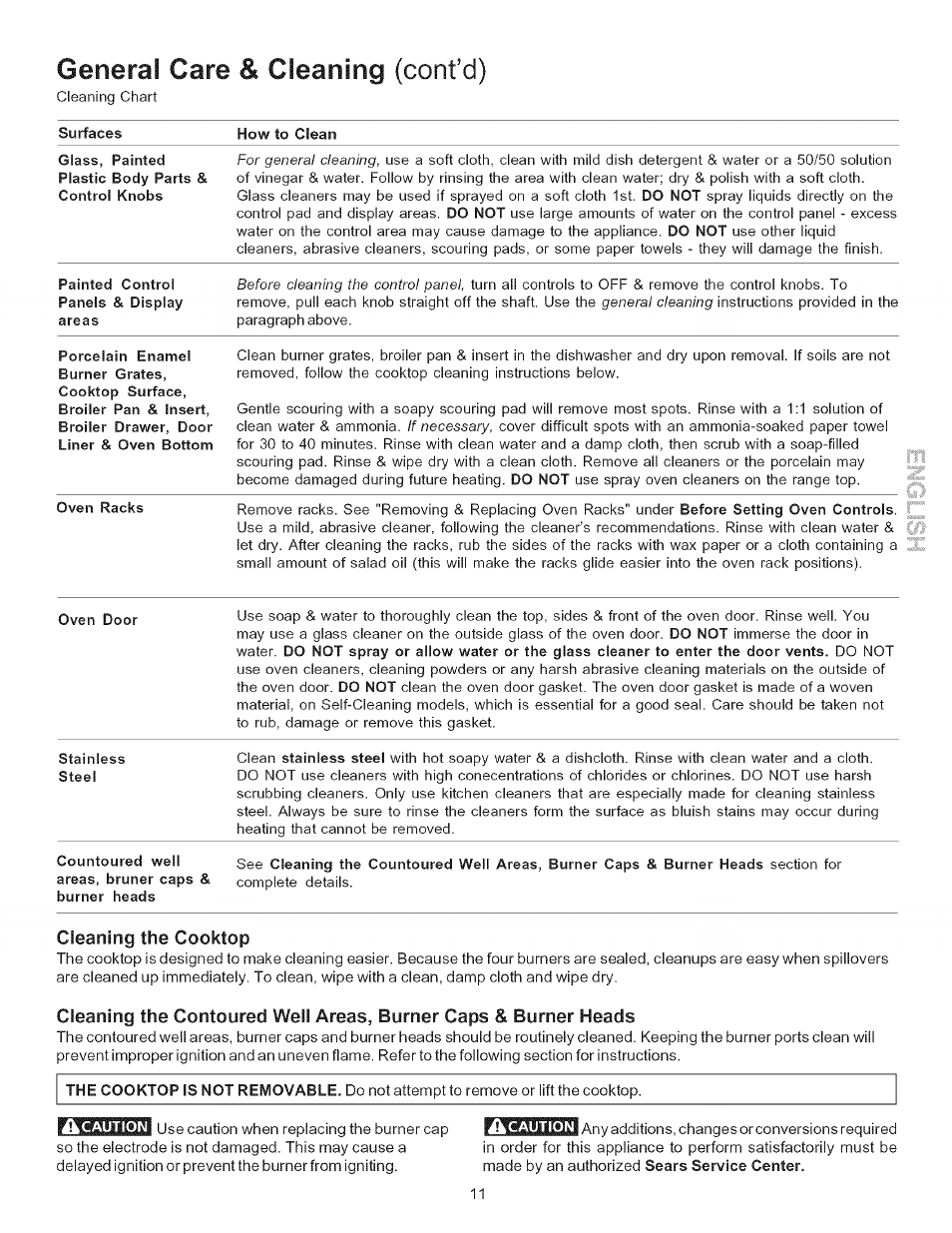 Generai care & cleaning (cont’d), If n e cessa ry | Kenmore 790.7011 User Manual | Page 11 / 16