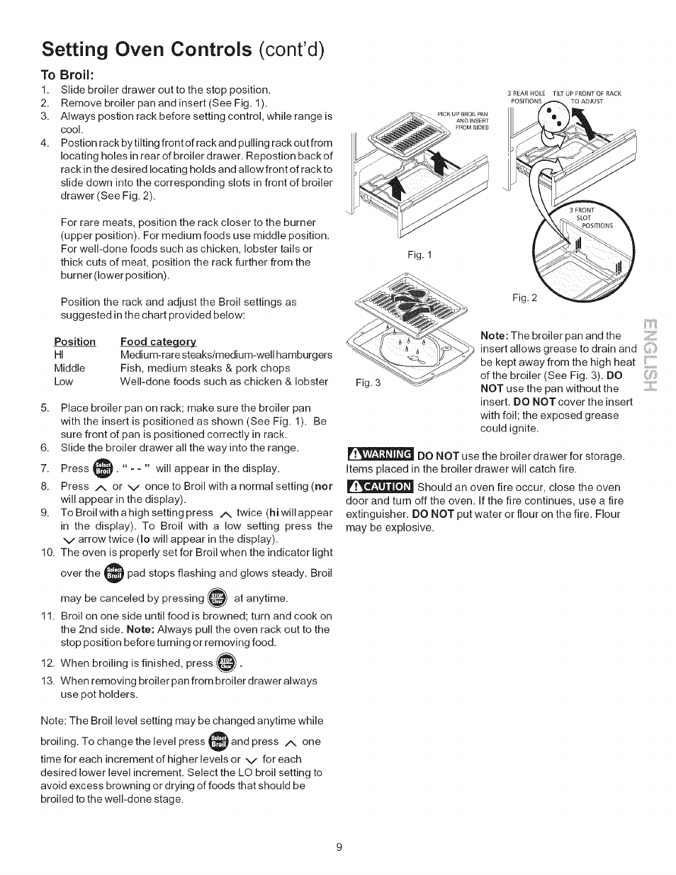 Setting oven controls, Cont’d) | Kenmore 790.7011 User Manual | Page 9 / 16