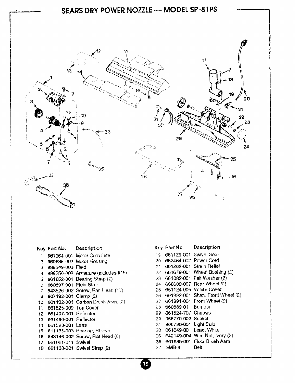 Nozzle | Kenmore 175.869039 User Manual | Page 15 / 16