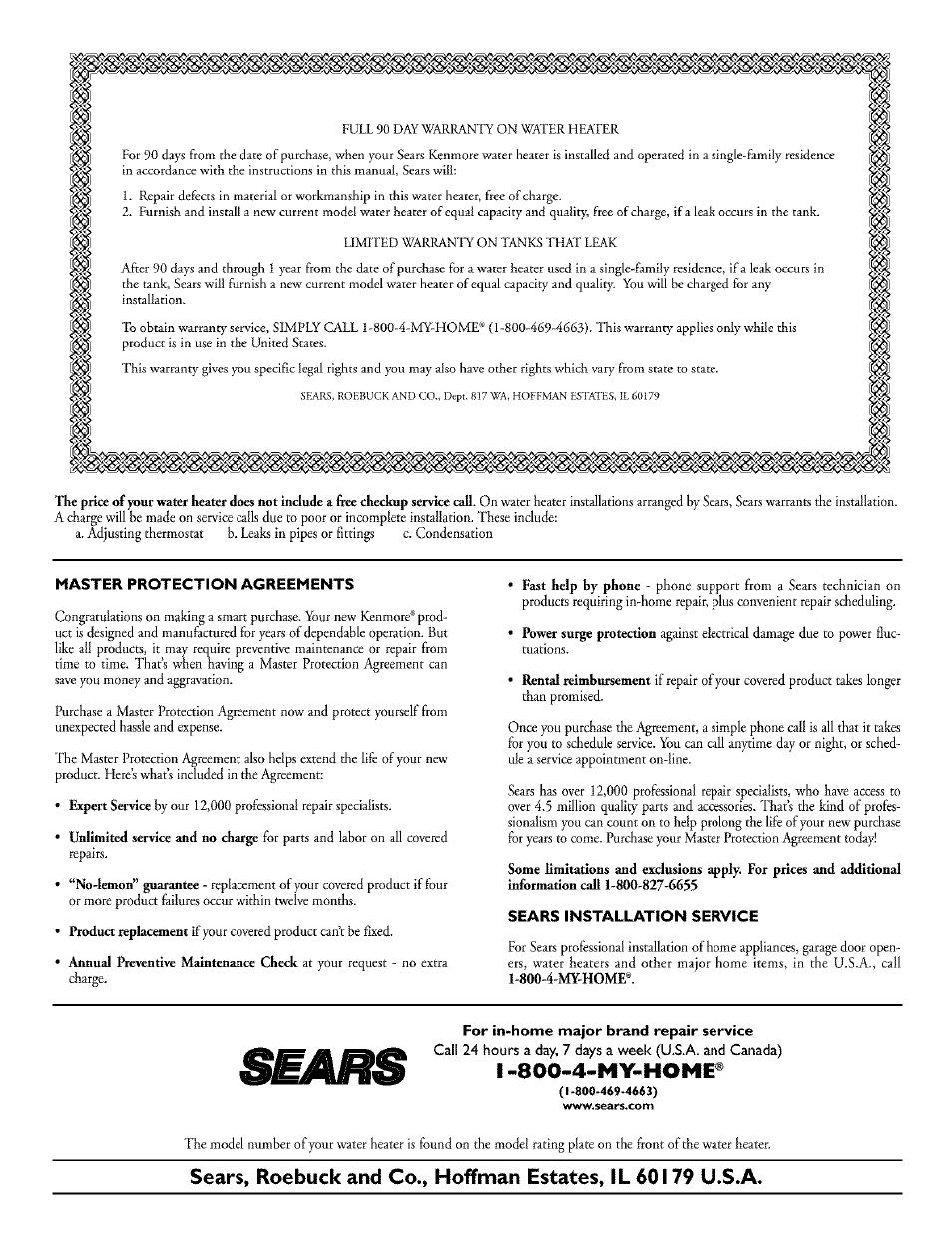 I-800-4-my-home | Kenmore 153.31702 User Manual | Page 24 / 24