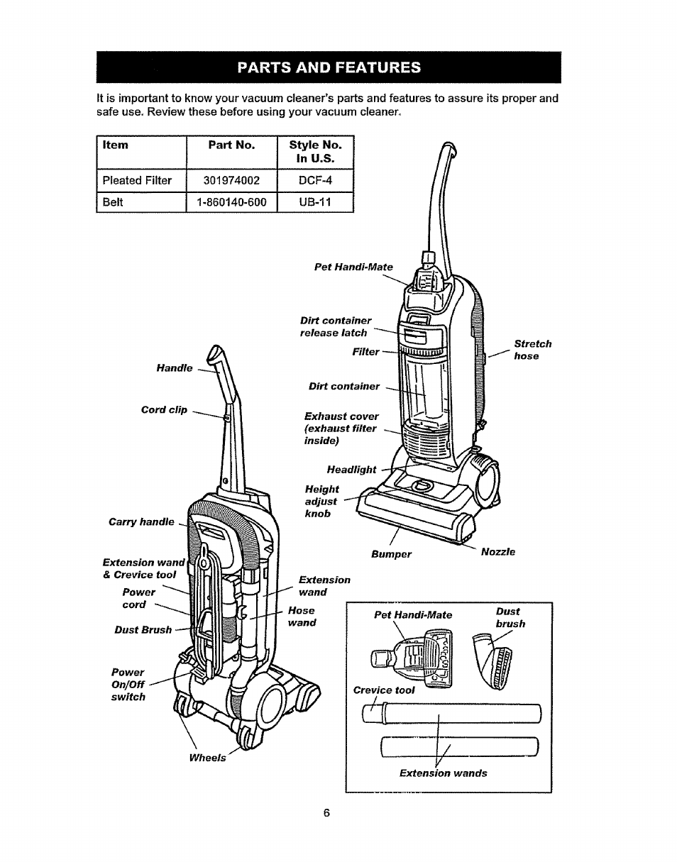 Kenmore 216.3701 User Manual | Page 6 / 17