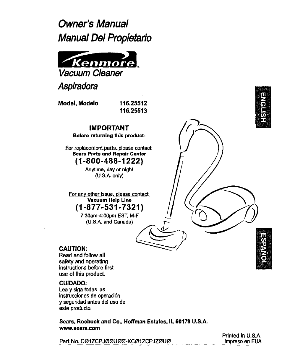 Kenmore 116.25513 User Manual | 40 pages