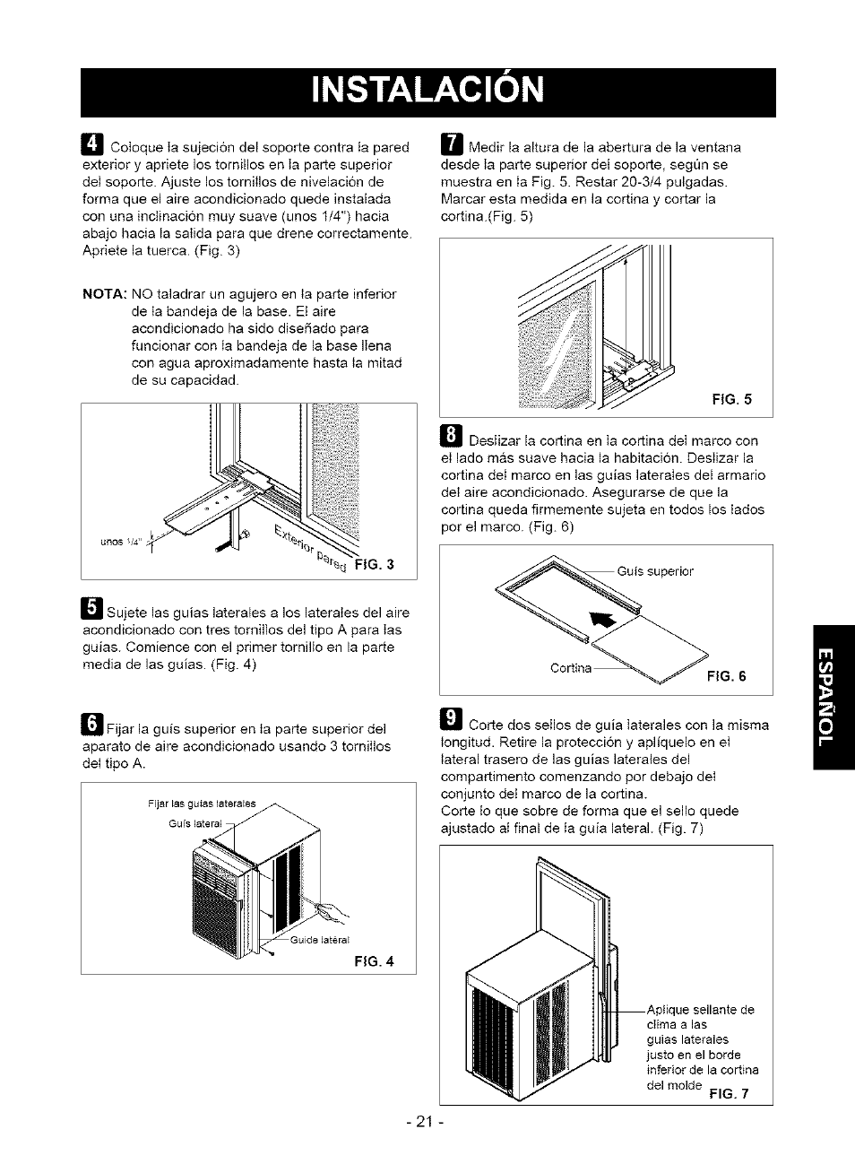 Instalacion | Kenmore 580. 75063 User Manual | Page 21 / 32