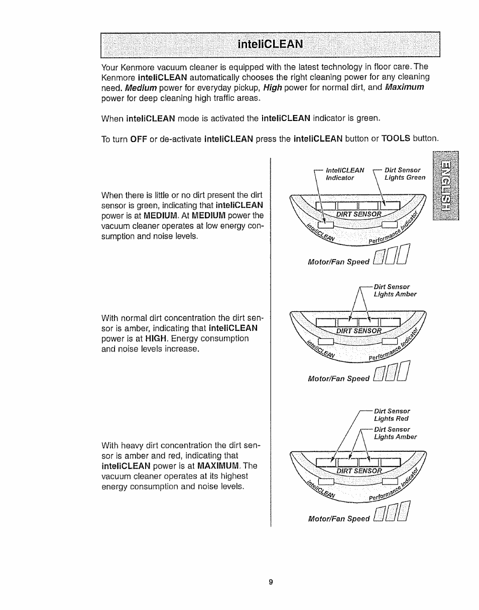 Inteiiclean, Inteliclean | Kenmore 116.35923 User Manual | Page 9 / 44