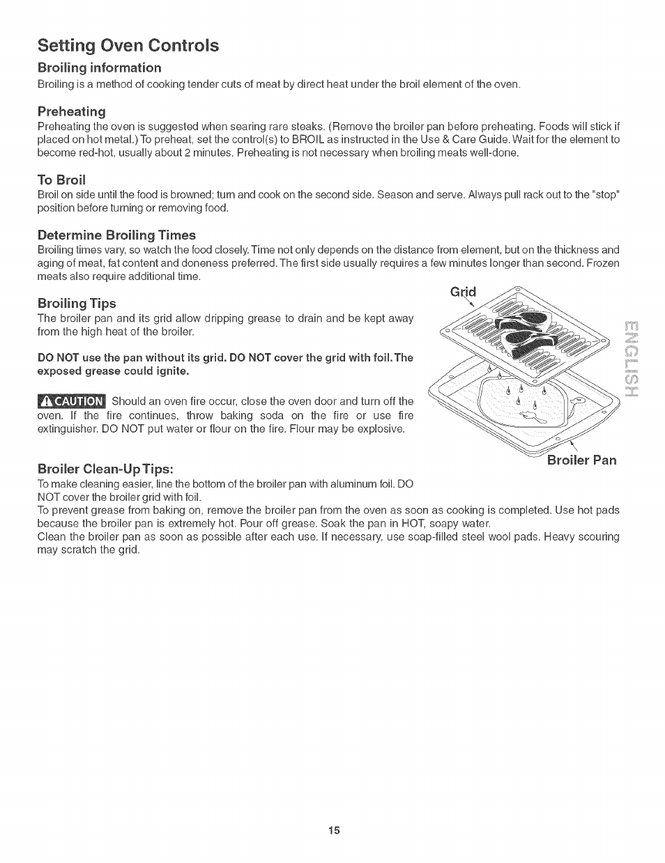 Setting 0¥en controls | Kenmore 790. 3017 User Manual | Page 15 / 26
