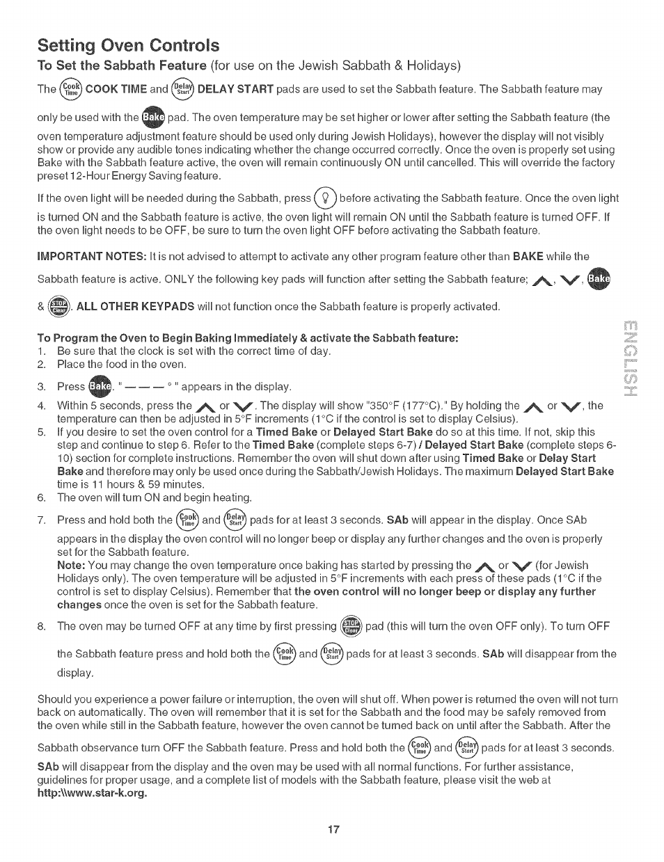 Setting owen controls | Kenmore 790. 3017 User Manual | Page 17 / 26