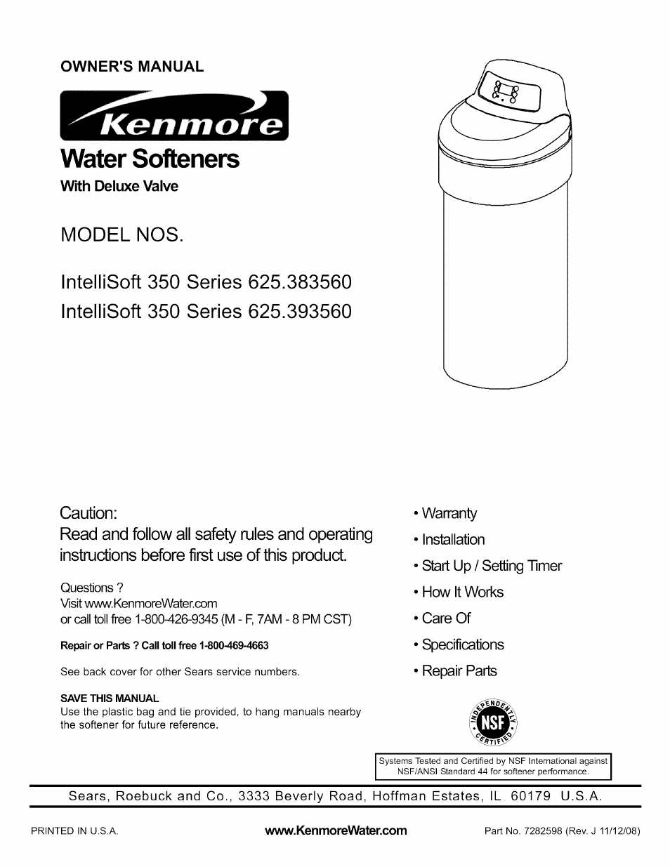 Kenmore 625.38356 User Manual | 48 pages