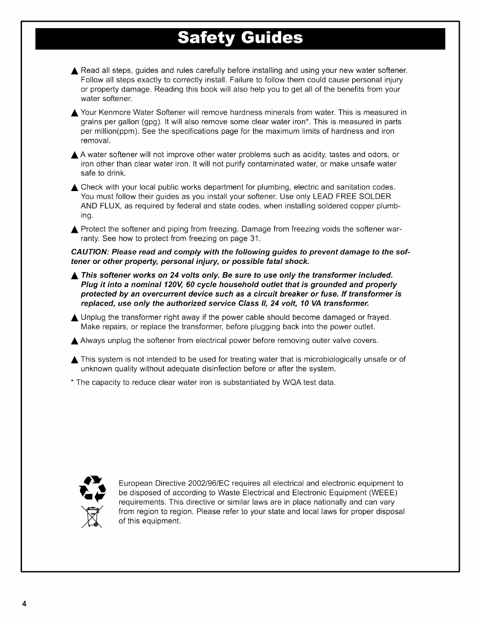 Safety guides | Kenmore 625.38356 User Manual | Page 4 / 48