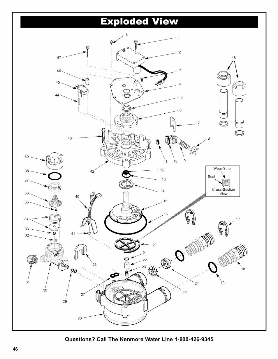 Exploded view | Kenmore 625.38356 User Manual | Page 46 / 48