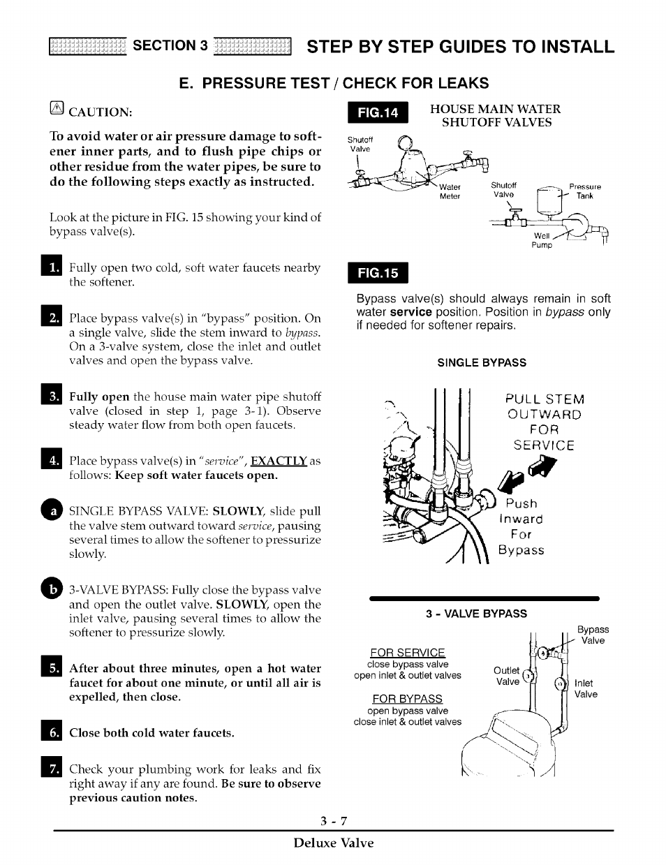 E. pressure test / check for leaks, Fig.15, E. pressure test - check for leaks -7 | Step by step guides to install | Kenmore 180 User Manual | Page 18 / 40