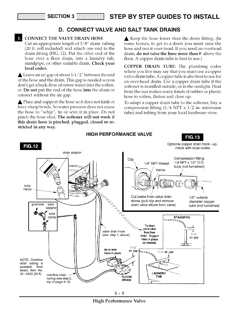 D. connect valve and salt tank drains, Step by step guides to install | Kenmore 180 User Manual | Page 36 / 40