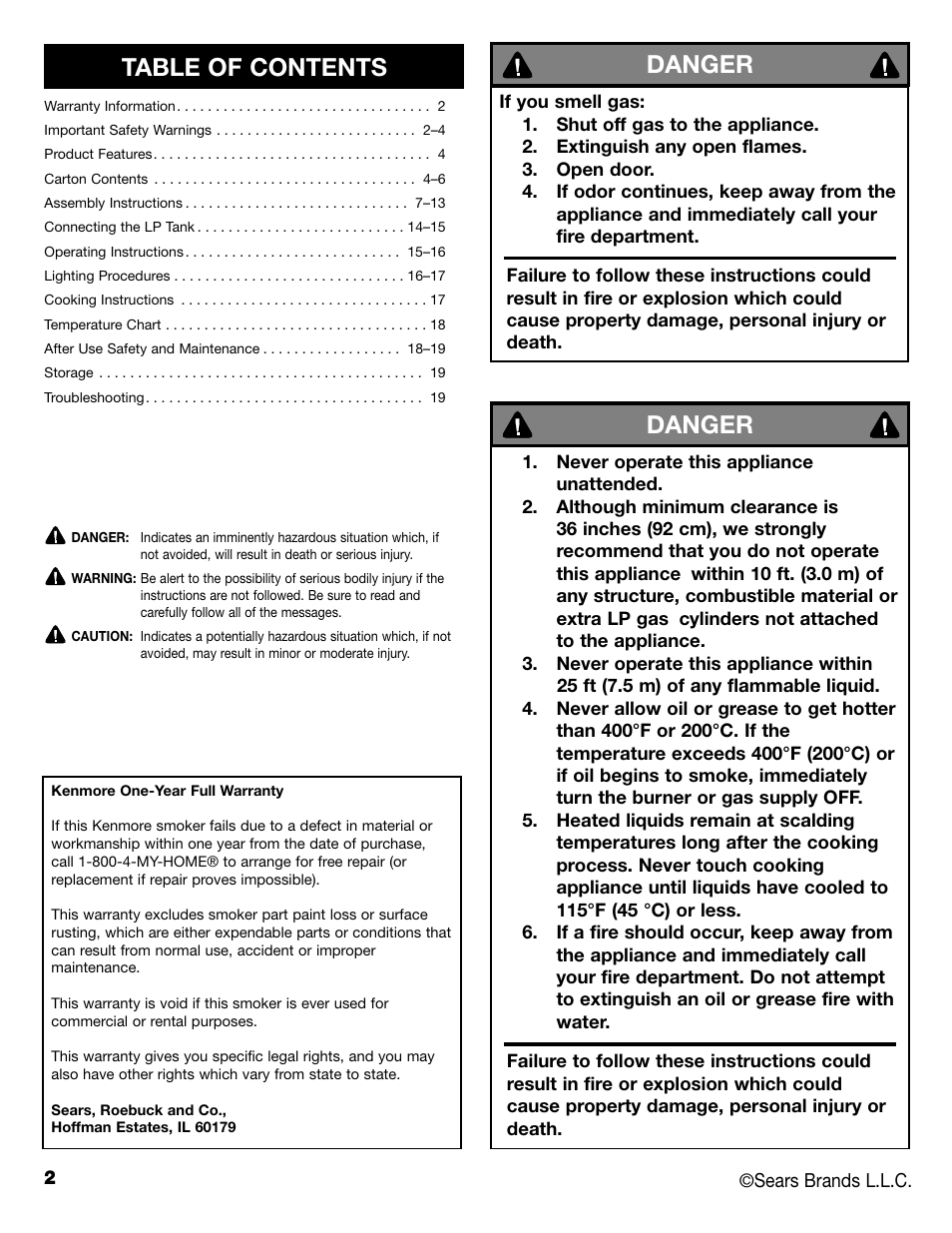 Kenmore 125.15884801 User Manual | Page 2 / 40