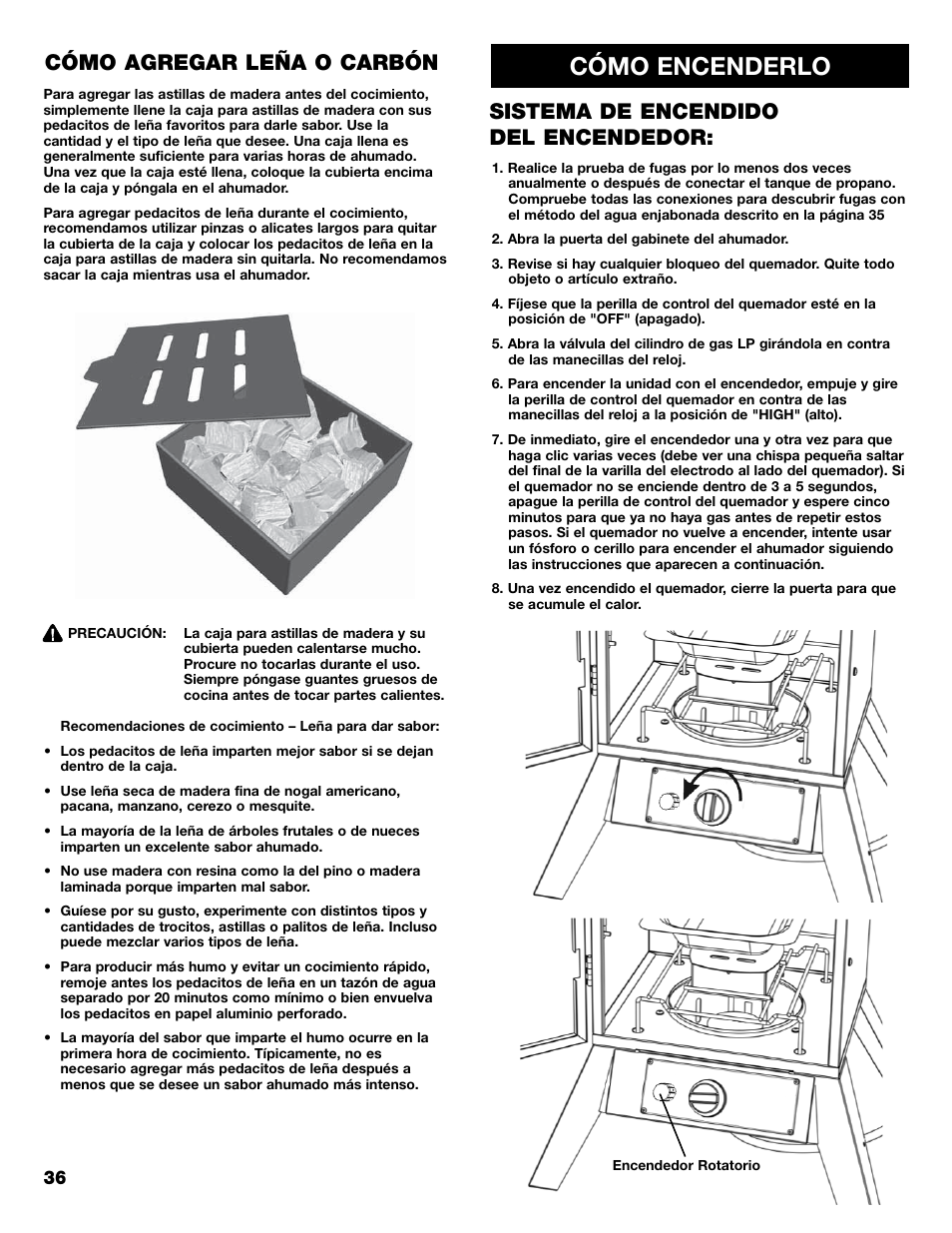 Cómo encenderlo | Kenmore 125.15884801 User Manual | Page 36 / 40