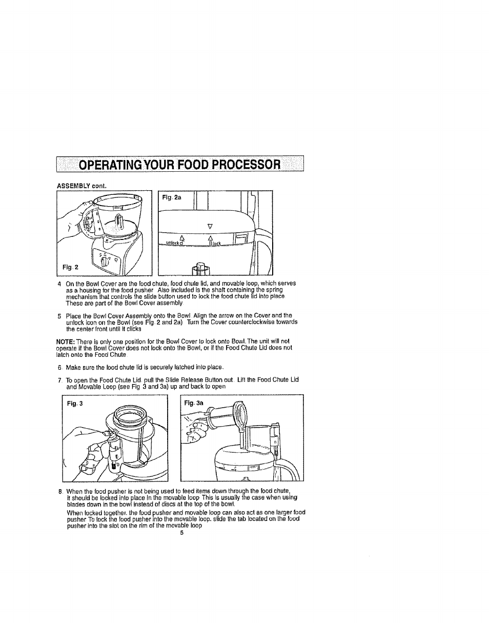 Operating your food processor | Kenmore 100.81002 User Manual | Page 5 / 14