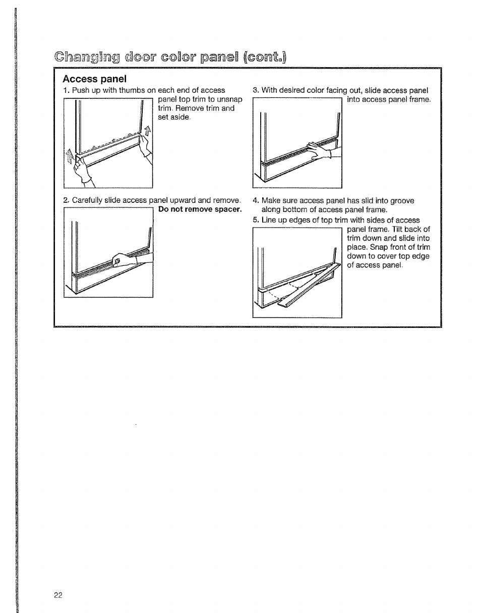 Haiifiiiig i©©r ©©i®r panel, Acc©ss p3rt0l | Kenmore 15828 User Manual | Page 22 / 28