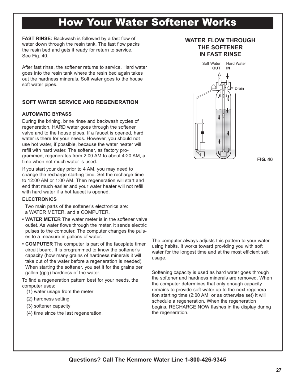How your water softener works | Kenmore 300 Series User Manual | Page 27 / 48
