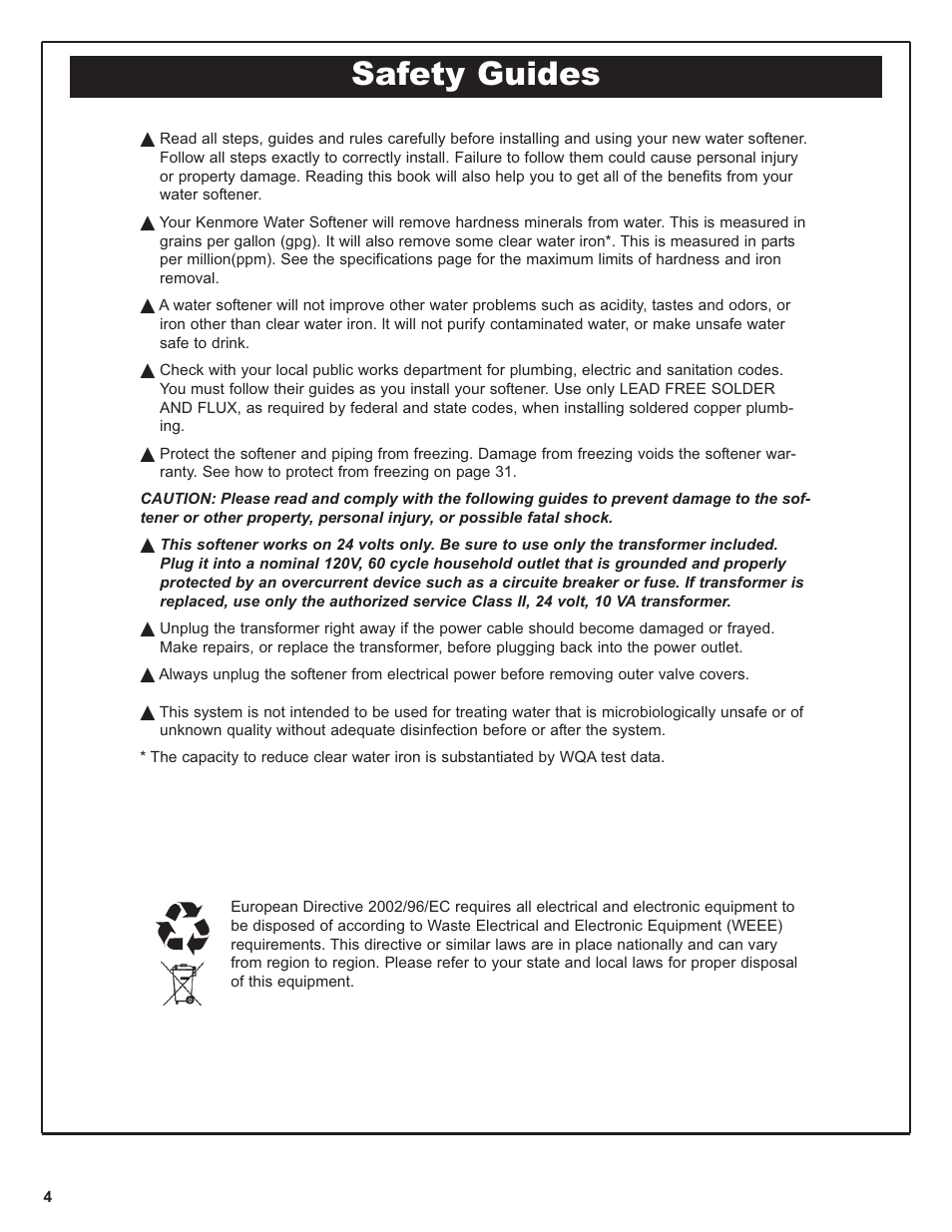 Safety guides | Kenmore 300 Series User Manual | Page 4 / 48