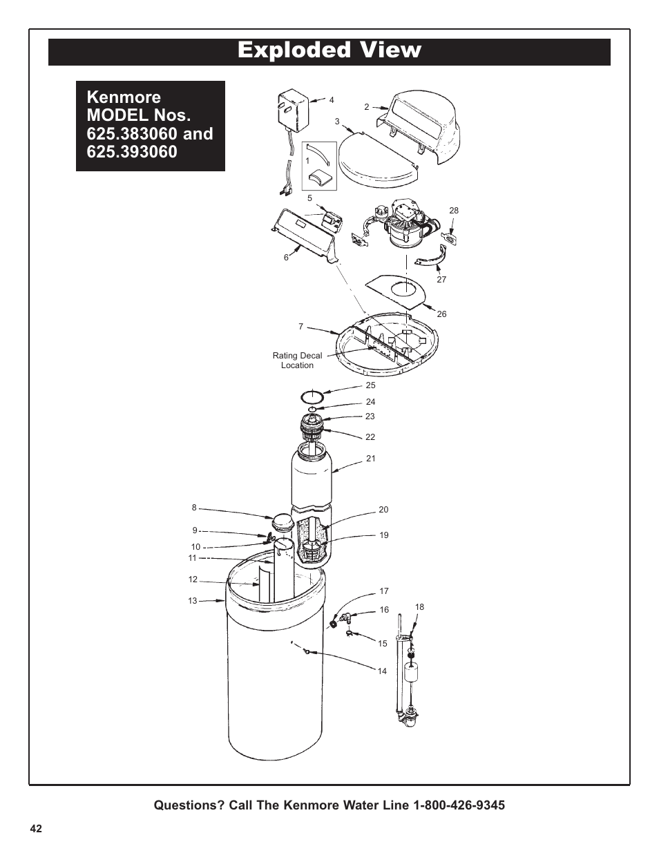 Exploded view | Kenmore 300 Series User Manual | Page 42 / 48