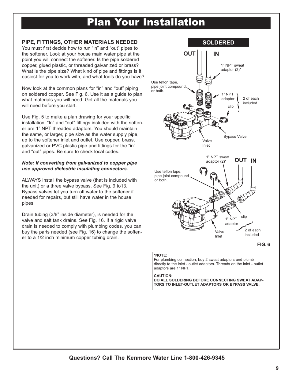 Plan your installation | Kenmore 300 Series User Manual | Page 9 / 48