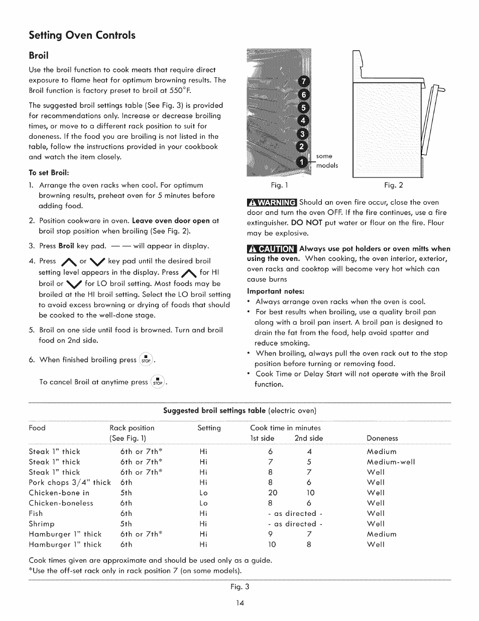 Setting oven controls, H m h, Broil | Kenmore 790. 9021 User Manual | Page 14 / 28