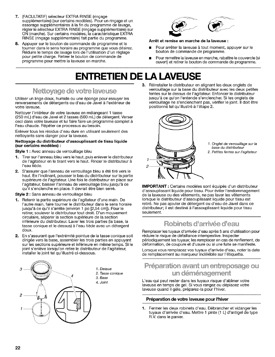 Préparation de votre laveuse pour l'hiver | Kenmore 110.25852400 User Manual | Page 22 / 28