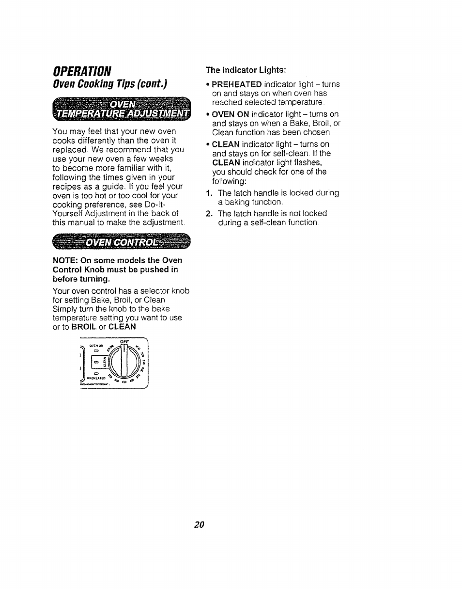 Operation | Kenmore 911.94752 User Manual | Page 20 / 76