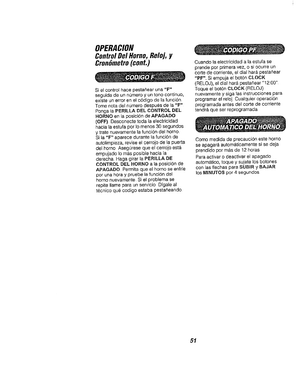 Control del homo, reloj, cronómetro (oont.), Opmcion | Kenmore 911.94752 User Manual | Page 51 / 76