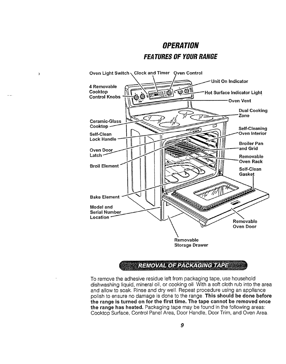Operatiom | Kenmore 911.94752 User Manual | Page 9 / 76