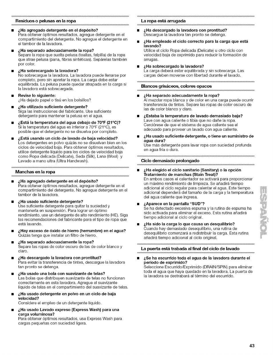 Kenmore 110.4292 User Manual | Page 43 / 68