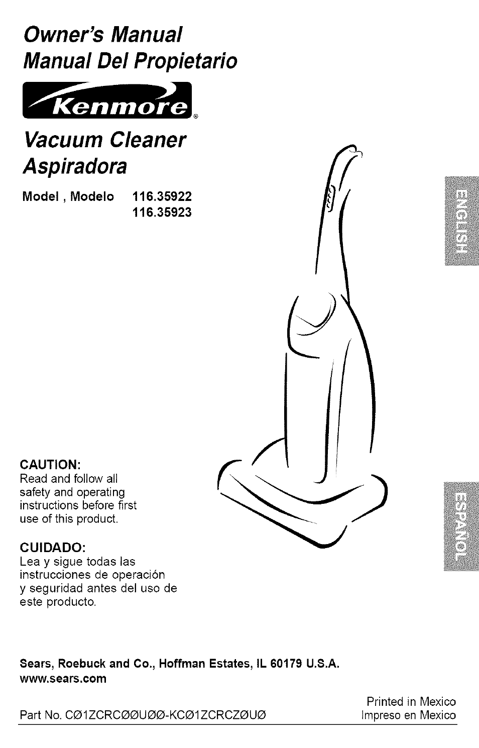 Kenmore ASPIRADORA 116.35923 User Manual | 40 pages