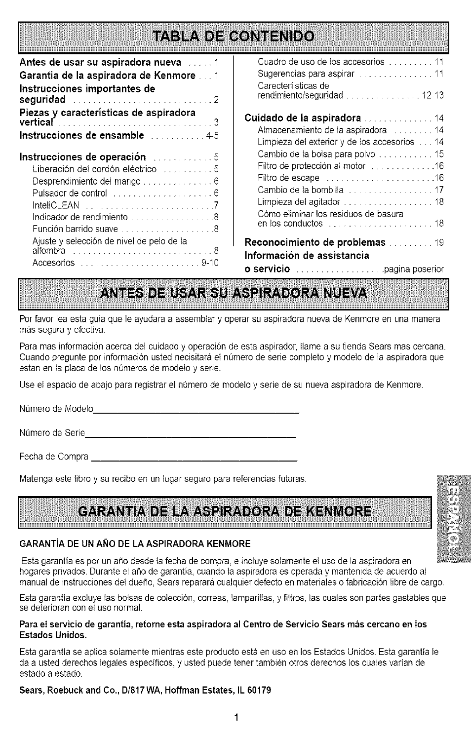 Kenmore ASPIRADORA 116.35923 User Manual | Page 21 / 40