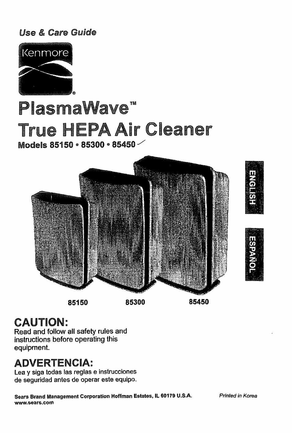 Kenmore PLASMAWAVE 85450 User Manual | 25 pages