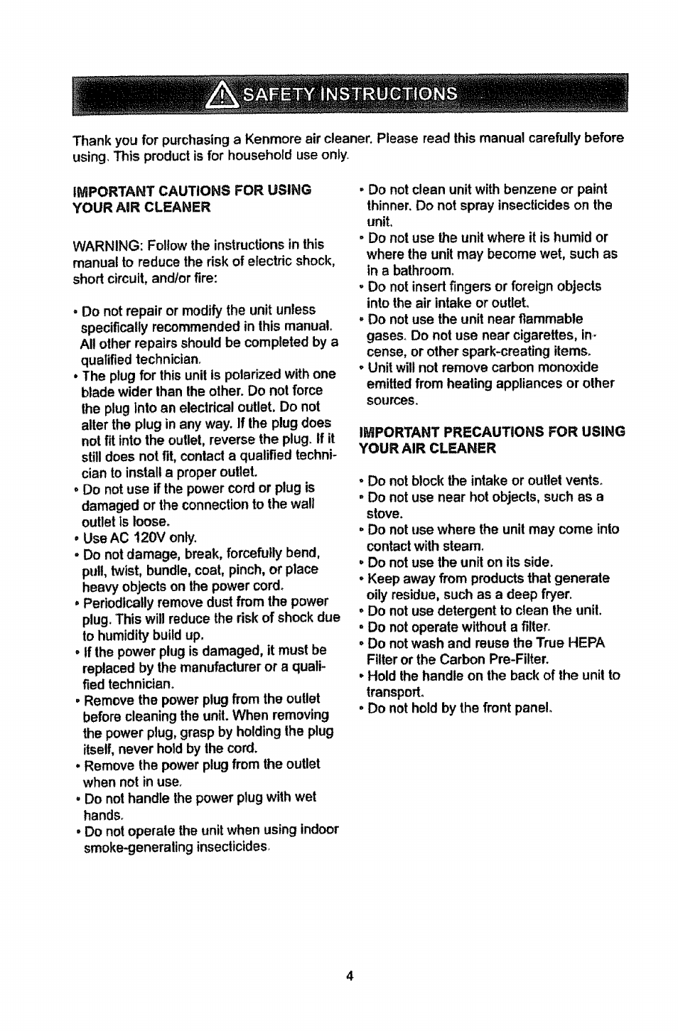 Kenmore PLASMAWAVE 85450 User Manual | Page 3 / 25