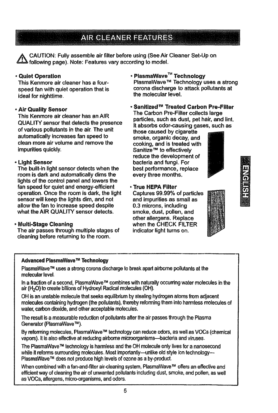 Kenmore PLASMAWAVE 85450 User Manual | Page 4 / 25