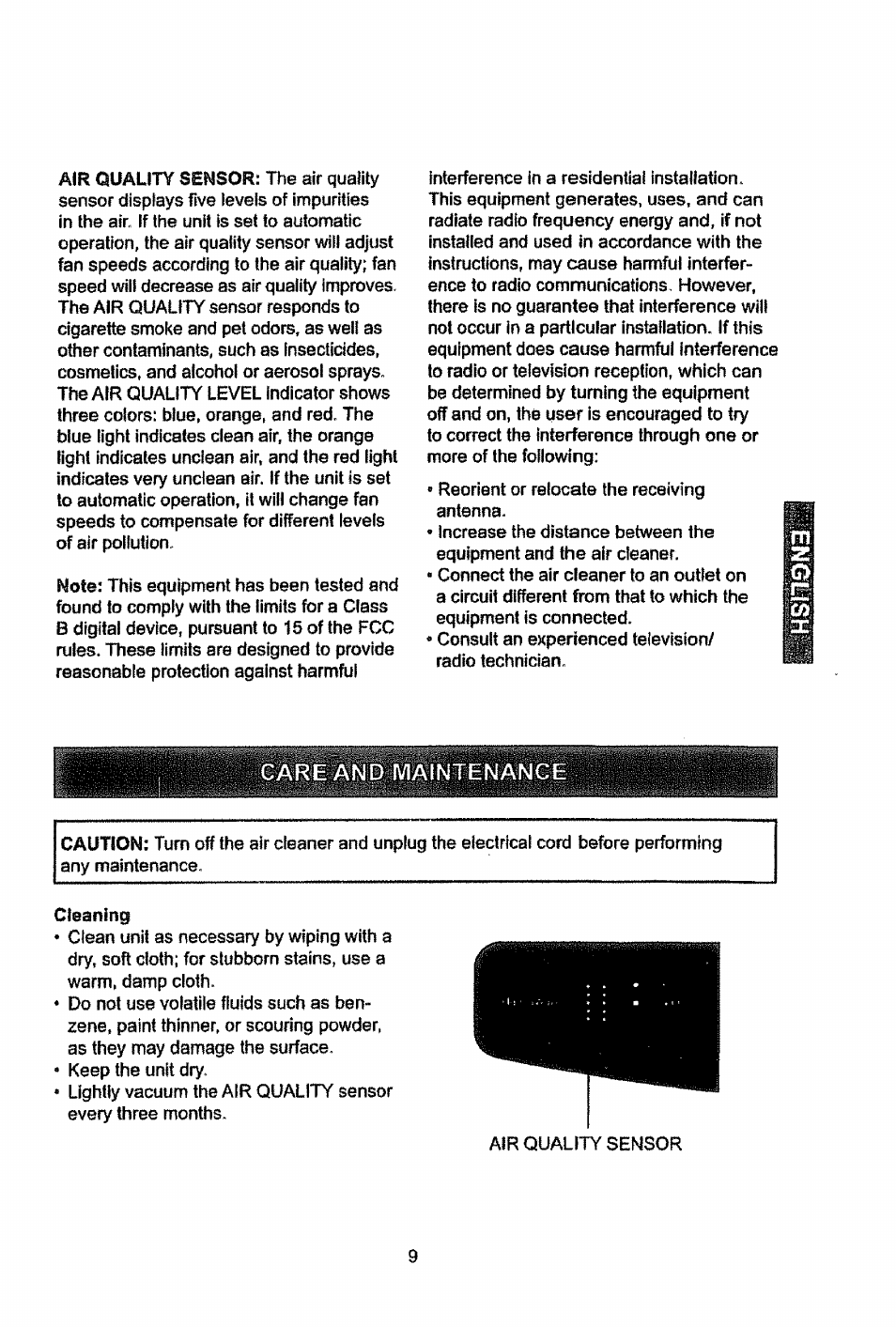 Care and maintenance | Kenmore PLASMAWAVE 85450 User Manual | Page 8 / 25