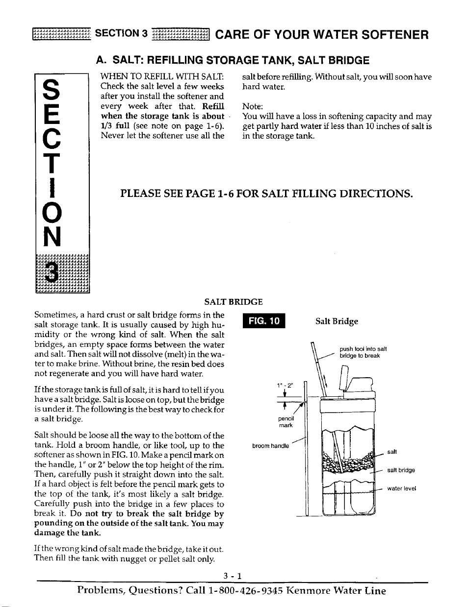 Ec t i, Care of your water softener | Kenmore 625.38816 User Manual | Page 14 / 32