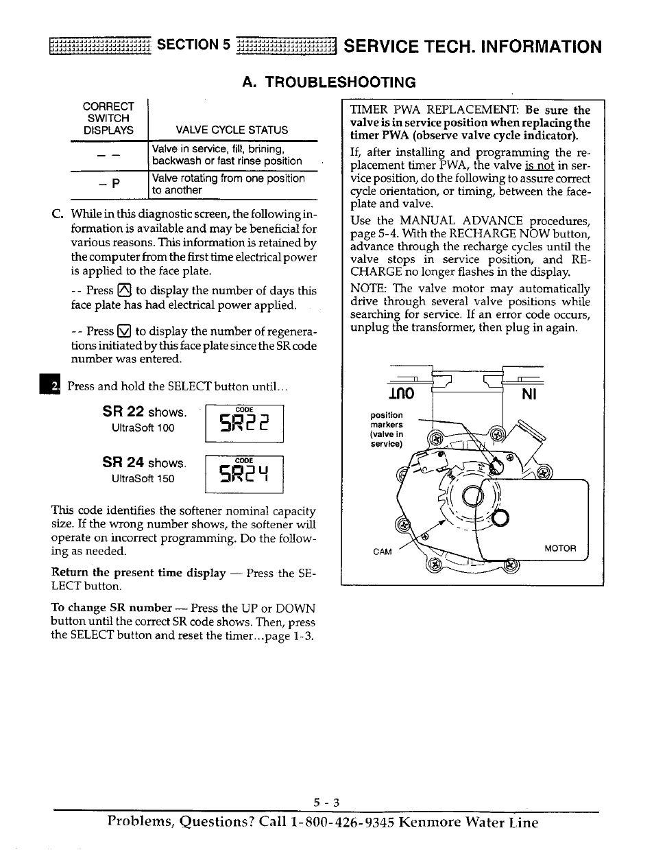 Service tech. information, A. troubleshooting, Sr 22 | Sr 24, 5re4 | Kenmore 625.38816 User Manual | Page 22 / 32