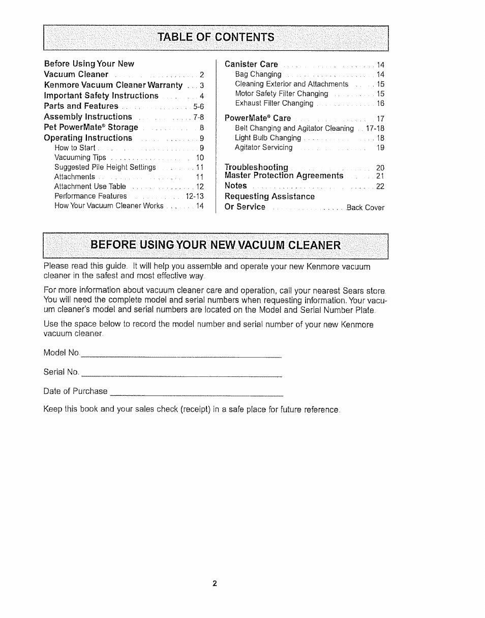 Kenmore 116.27514 User Manual | Page 2 / 23