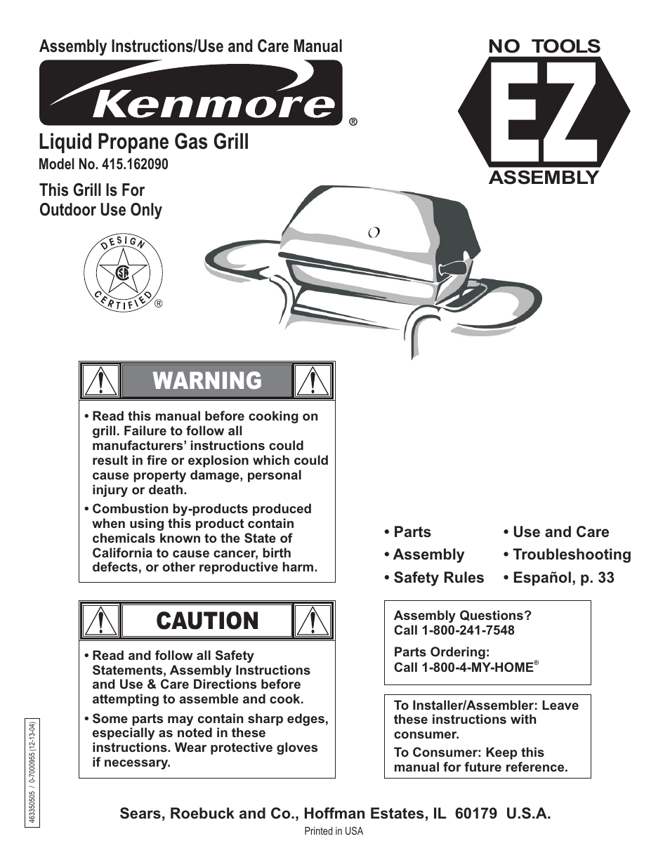 Kenmore 415.162090 User Manual | 32 pages