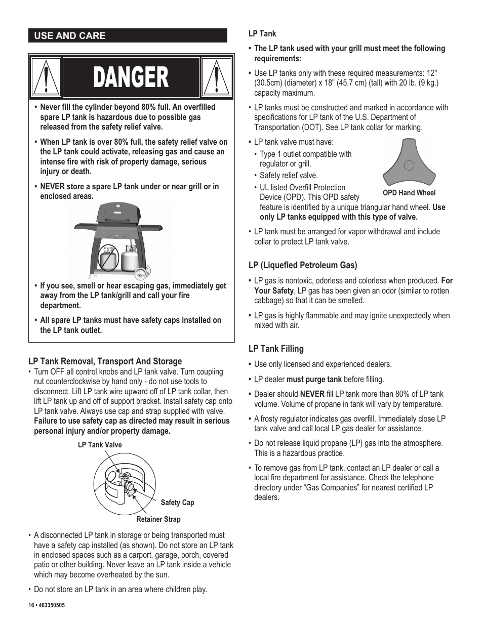 Danger | Kenmore 415.162090 User Manual | Page 16 / 32