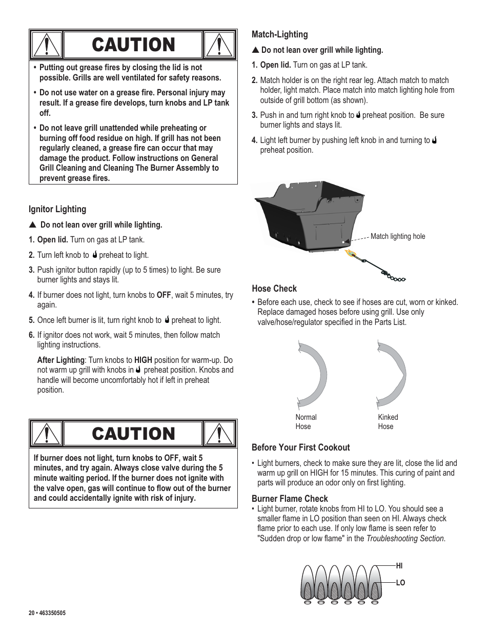 Caution | Kenmore 415.162090 User Manual | Page 20 / 32