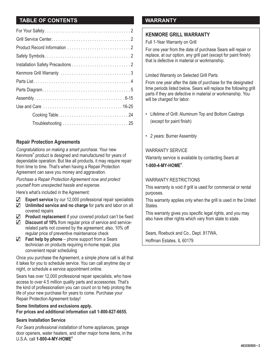 Kenmore 415.162090 User Manual | Page 3 / 32