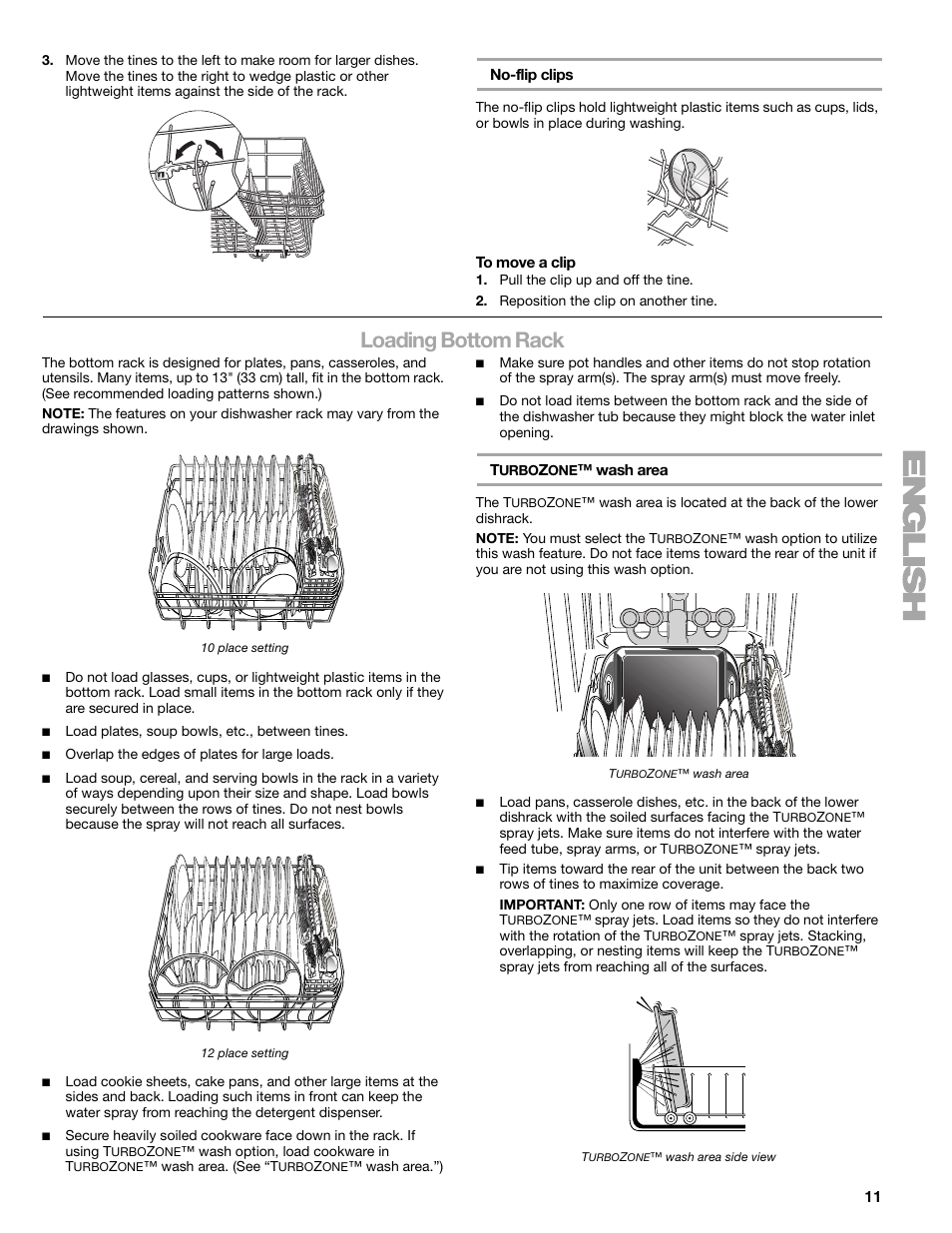 Loading bottom rack | Kenmore 665.1388 User Manual | Page 11 / 24