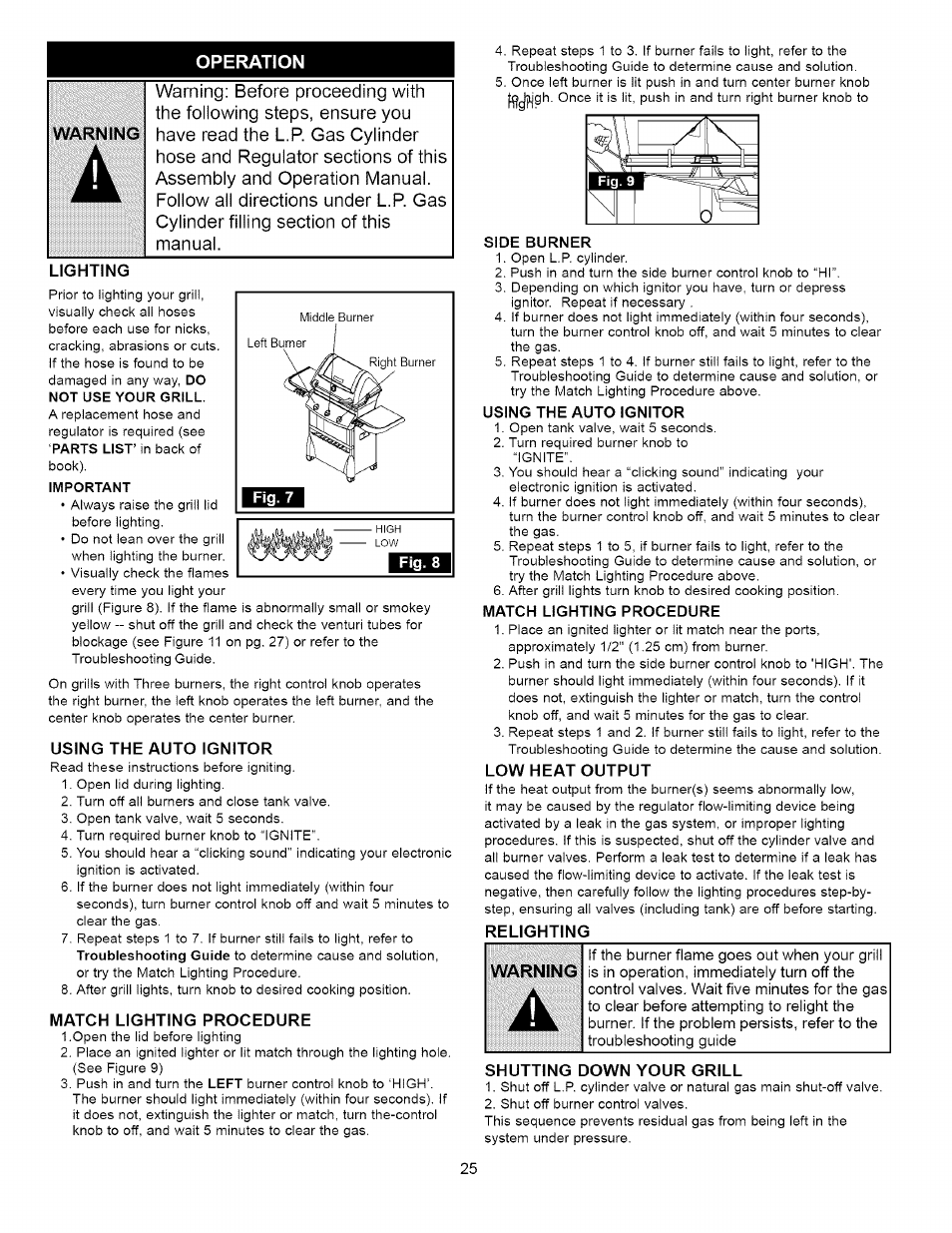 Operation, Operation -26 | Kenmore 16238 User Manual | Page 25 / 32