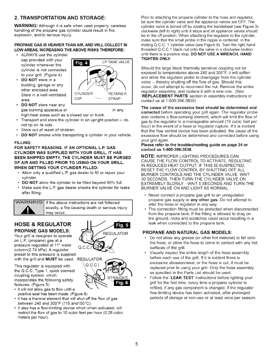 Hose & regulator | Kenmore 16238 User Manual | Page 5 / 32