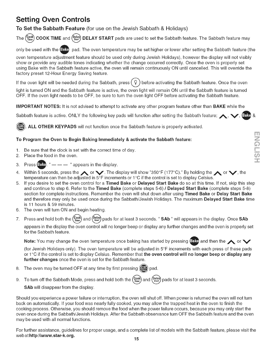 Setting oven controls | Kenmore 318205128 User Manual | Page 15 / 26